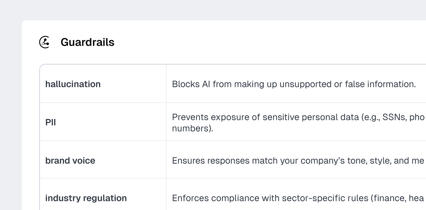 Image that displays different examples of guardrails